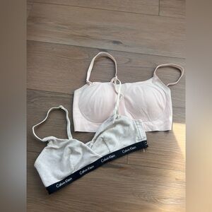 Calvin Klein Pink and Gray Bra Set
